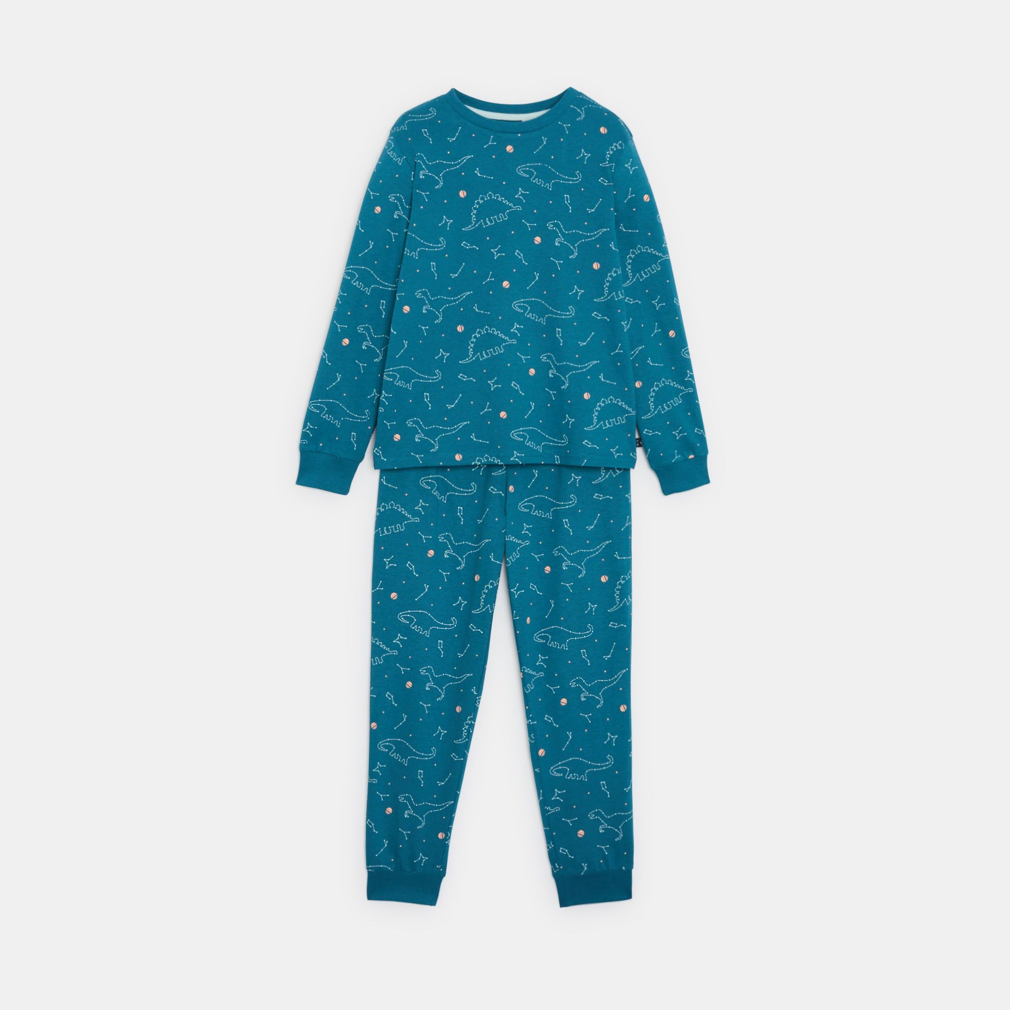 Pyjama cotton họa tiết khủng long và ngôi sao cho bé trai